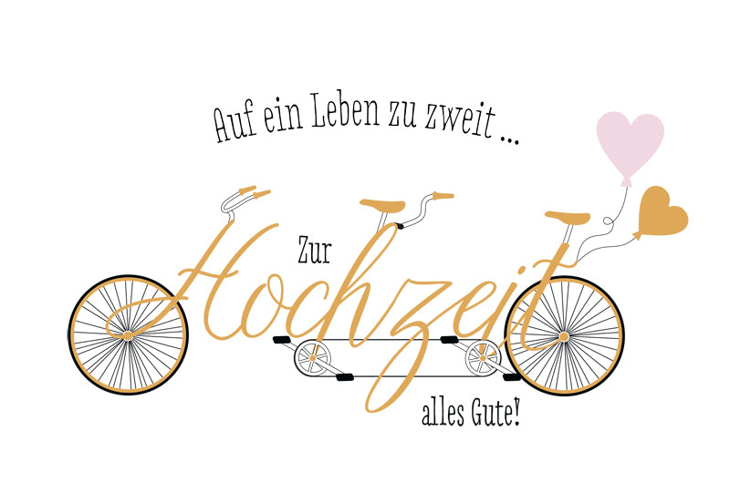 goldbek-edelschwarz-doppelkarte-hochzeits-tandem-hochzeitskarte image 2