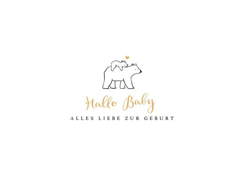 goldbek-edelschwarz-eisb-r-mit-baby-doppelkarte-geburt-hallo-baby image 2