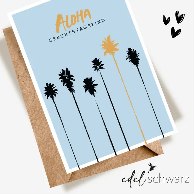 goldbek-edelschwarz-aloha-geburtstagskind-doppelkarte image 1