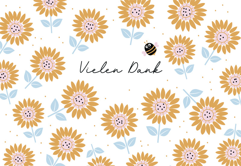 goldbek-edelschwarz-biene-und-blumenwiese-doppelkarte-danke image 2