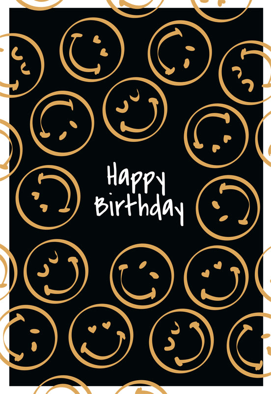 goldbek-edelschwarz-goldene-smileys-doppelkarte-happy-birthday image 2