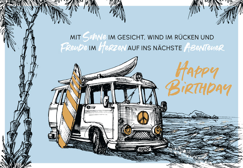 goldbek-edelschwarz-bulli-am-meer-doppelkarte-geburtstag image 2