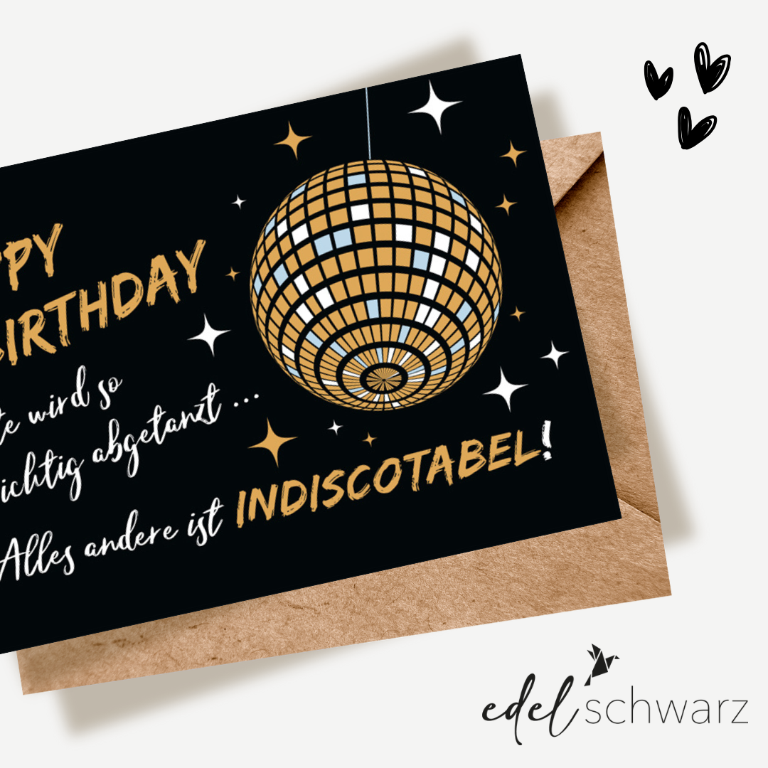 goldbek-edelschwarz-doppelkarte-indiscotabel-geburtstagskarte image 1