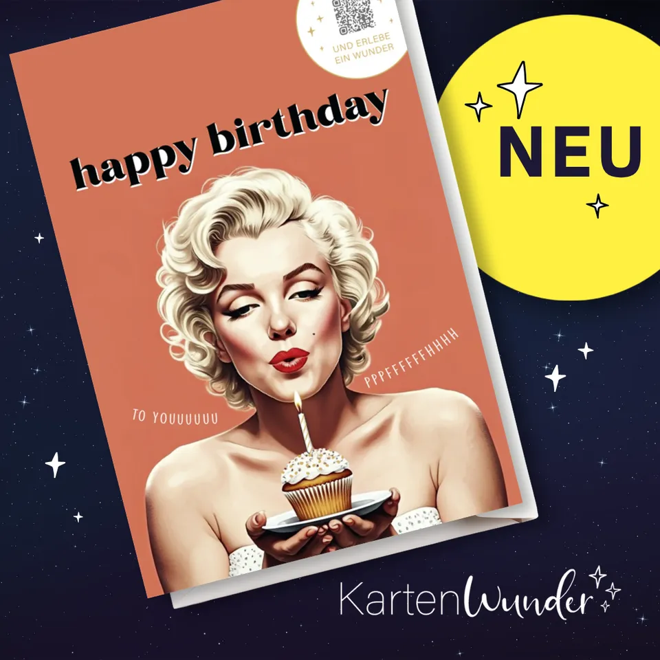 goldbek-kartenwunder-marilyn-monroe-geburtstagskarte-mit-qr image 1