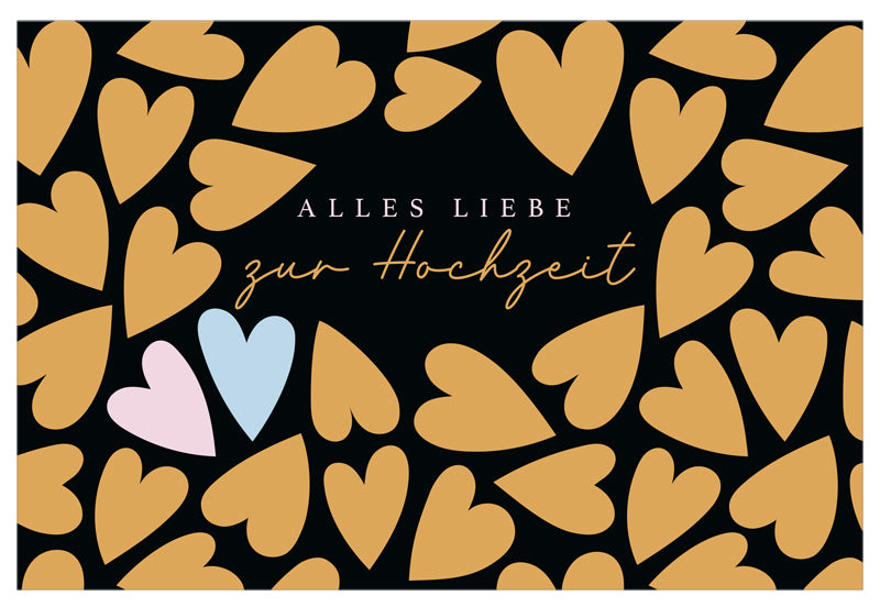 goldbek-edelschwarz-doppelkarte-goldherzen-hochzeit image 2