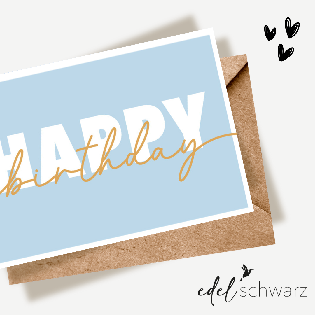 goldbek-edelschwarz-happy-birthday-typo-doppelkarte image 1