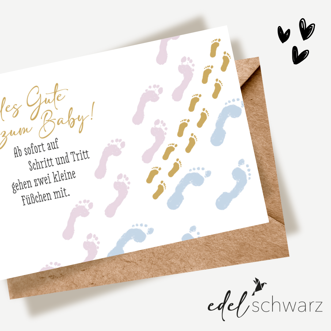 goldbek-edelschwarz-doppelkarte-kleine-schritte-baby image 1