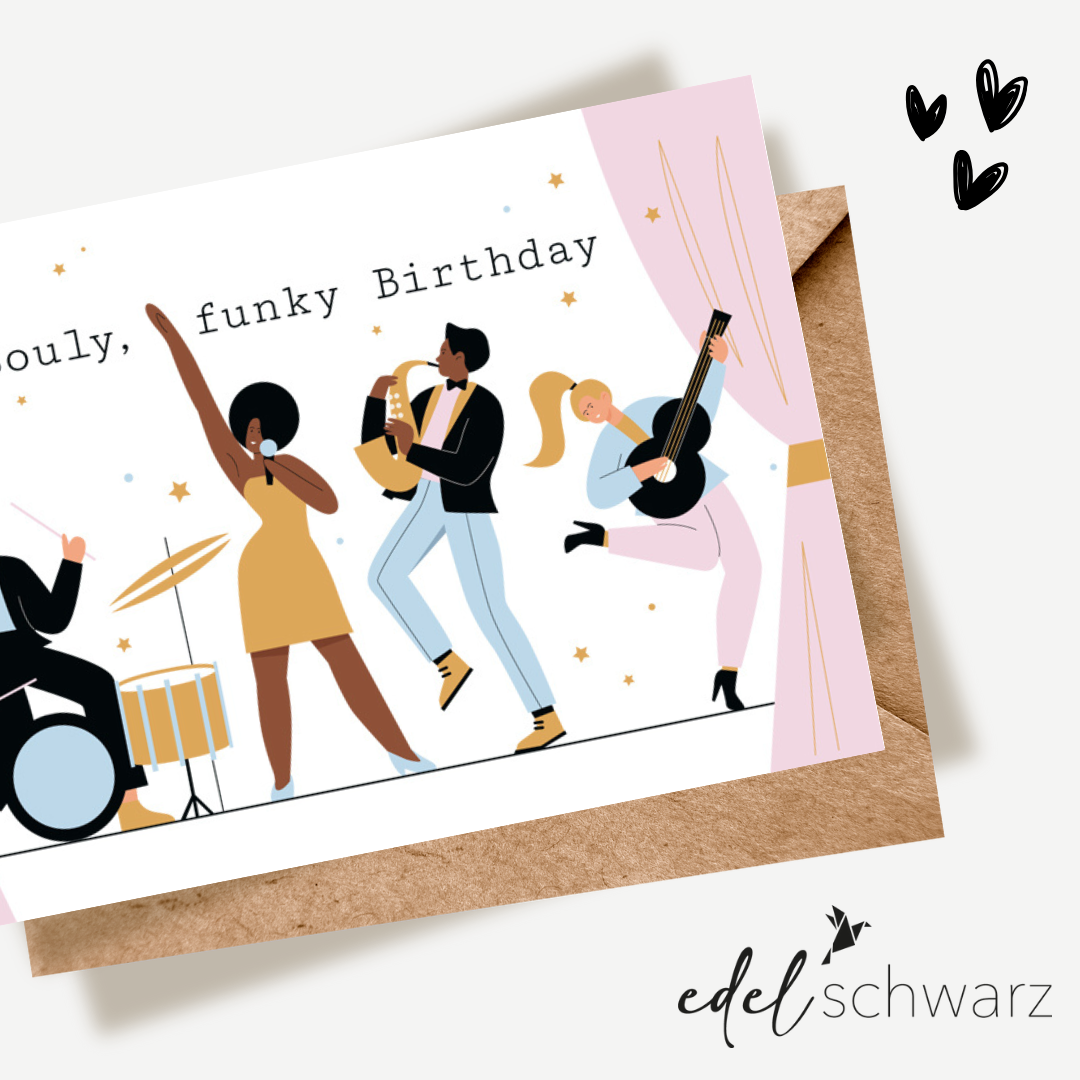 goldbek-edelschwarz-souly-funky-birthday-doppelkarte image 1