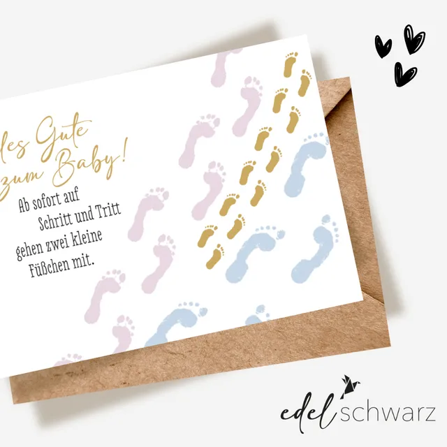 goldbek-edelschwarz-doppelkarte-kleine-schritte-baby image 1
