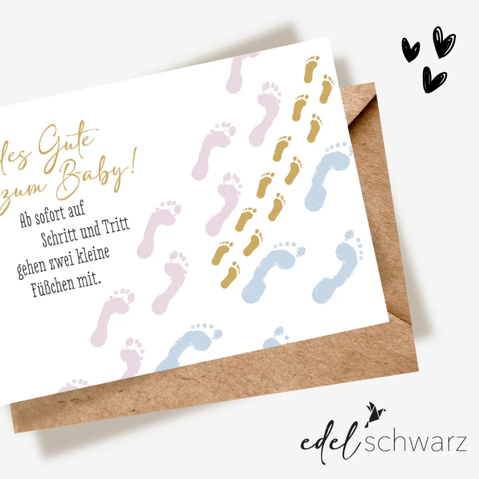 goldbek-edelschwarz-doppelkarte-kleine-schritte-baby image 1
