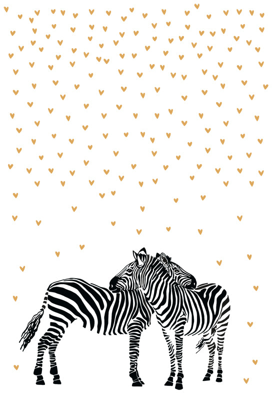 goldbek-edelschwarz-zwei-zebra-im-herzregen-doppelkarte-neutral image 2