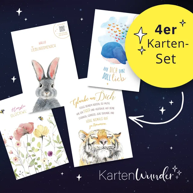 goldbek-kartenwunder-herzensw-nsche-doppelkarte-4er-set image 1