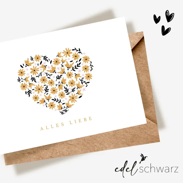 goldbek-edelschwarz-blumenherz-doppelkarte-alles-liebe image 1