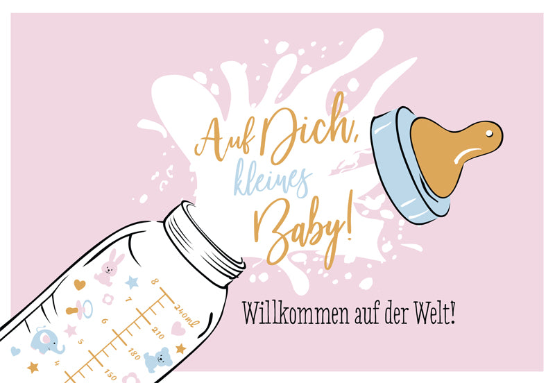 goldbek-edelschwarz-kleines-baby-doppelkarte-geburt image 2
