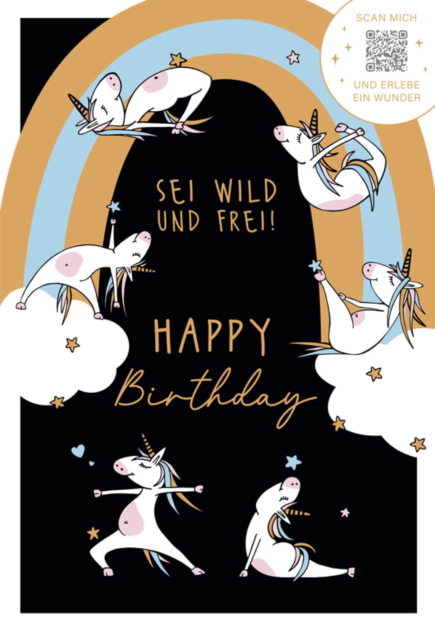 goldbek-kartenwunder-einh-rner-doppelkarte-happy-birthday image 2