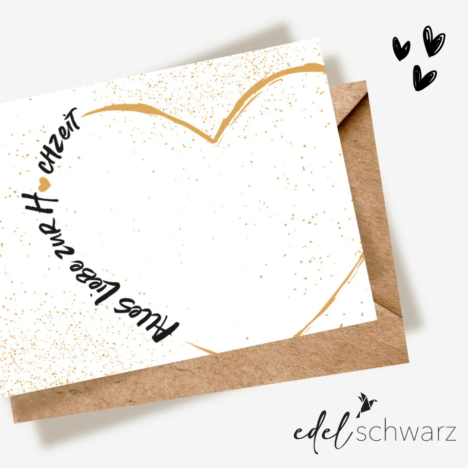 goldbek-edelschwarz-doppelkarte-herzlich-zur-hochzeit image 1
