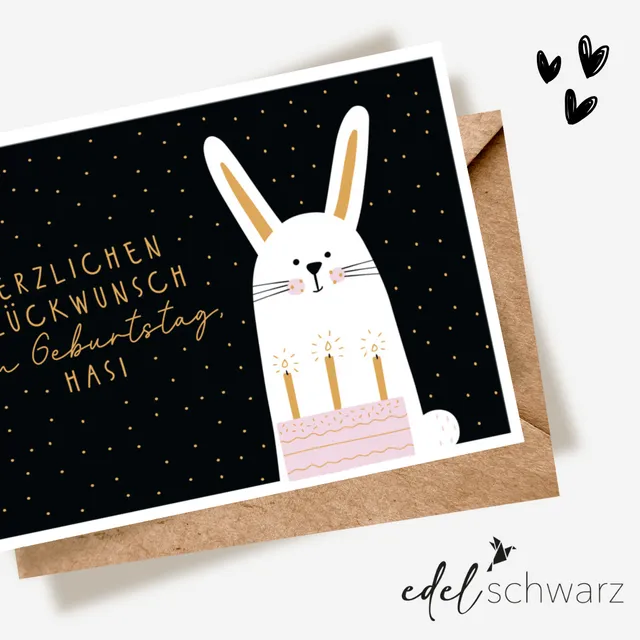 goldbek-edelschwarz-geburtstagsw-nsche-hasi-doppelkarte-geburtstag image 1
