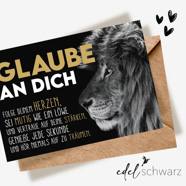goldbek-edelschwarz-l-wenstark-geburtstagskarte-mit-umschlag image 1