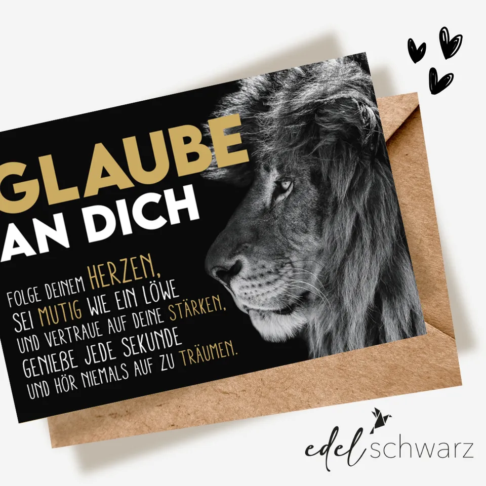 goldbek-edelschwarz-l-wenstark-geburtstagskarte-mit-umschlag image 1