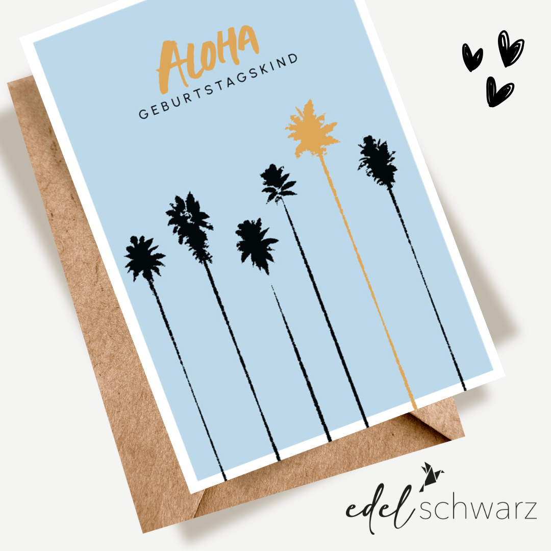 goldbek-edelschwarz-aloha-geburtstagskind-doppelkarte image 1